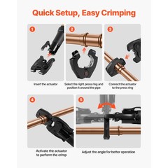 Uimoso 5PCS ProPress Kit with 4 Press Rings 1/2&Prime; to 1-1/4&Prime; & R8 Actuator