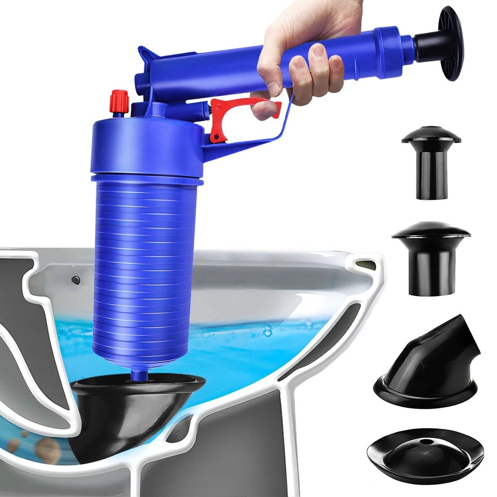 BMDYJK TOILET PLUNGER SET DRAIN CLOG REMOVER 4 SIZED SUCKERS TP-GG &ndash; BLUE