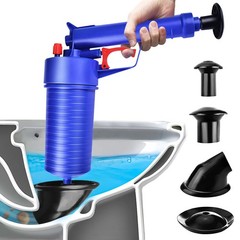 BMDYJK TOILET PLUNGER SET DRAIN CLOG REMOVER 4 SIZED SUCKERS TP-GG &ndash; BLUE