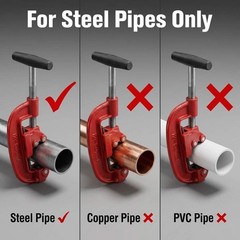 Heavy Duty Pipe Cutter 1/8 to 2 in Steel Tubing Cutter Hand Tool 3-Wheel Pro USA
