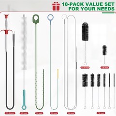 Drain Snake 18 Set with Clog Remover and Steel Drain Brush