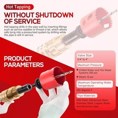 08350 DM3MECH Mechanical Hot Tapping Machine Complete Kit for NPT 300 psi
