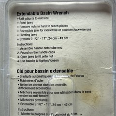 Empire 28625 Extendable Basin Sink Wrench