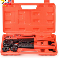 Icrimp Pex Pipe Crimping Tool Kit for 3/8,1/2,3/4,1-Inch Copper Ring with Free G