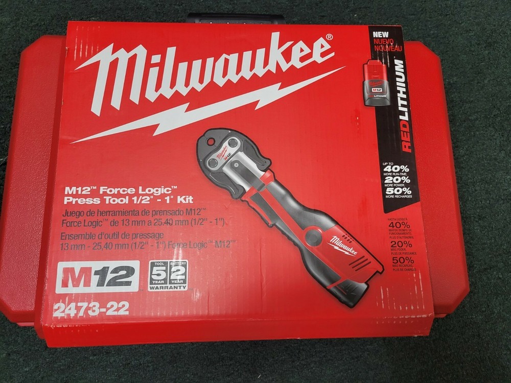 GREAT PRICE $2500++VALUE! Milwaukee 2473-22 M12 Force Logic Press Tool Kit
