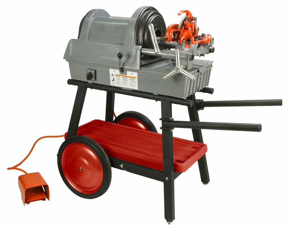 Reconditioned RIDGID&reg; 1822-I Auto Chuck Pipe Threader with 815A HSS Dies & Cart