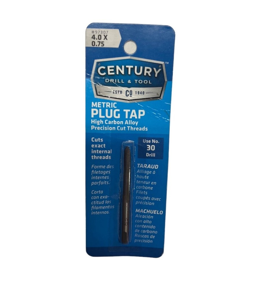 Century Drill & Tool 97307, 4.0 x 0.75 Metric Plug Tap **SALE**