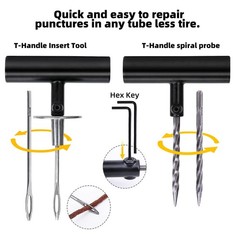 Tire Repair Kit, 102 Pcs Heavy Duty Plug Kit for Car, Universal Black