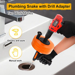Drain Auger 50FT, Drain Snake with Drill Adapter, Plumbing Snake Clog Remover Us