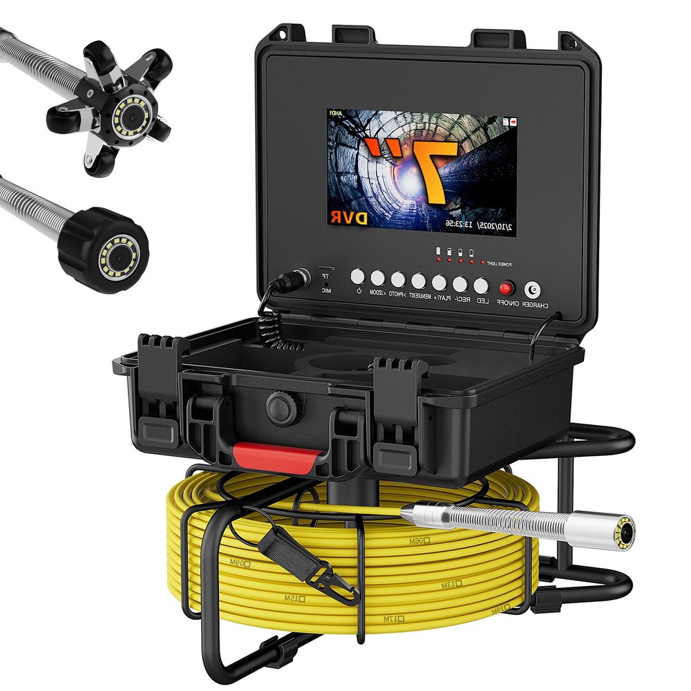 7&rdquo; Sewer Pipe Inspection Camera Drain Sewer Pipeline Industrial Endoscope 30m