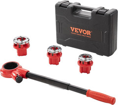 Ratchet Pipe Threader Kit with 3 Dies, 1/2&Prime; NPT, 3/4&Prime; NPT, 1&Prime; NPT Ratcheting Pip