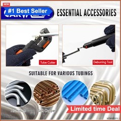Ratcheting Tube Bender Kit 1/4 to 7/8 Inch 7 Aluminum Heads Forward Reverse