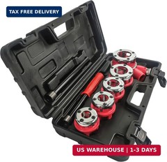 TEXALAN(R) Ratchet Pipe Threader Kit Ratcheting Pipe Threading Tool Set 5 Dies(3