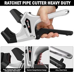Ratchet PVC Pipe Cutter Heavy Duty,Cuts up to 3 Inches,PVC Cutter with One-Click