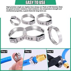 48PCS 5 sizes PEX Cinch Clamps Kit- Stainless Steel Pex Crimp Rings for Pipe &hellip;