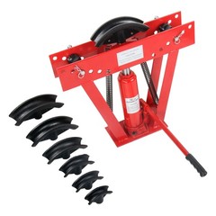 12 Ton Pipe Bender Manual Hydraulic Piping Bending Exhaust Tube Fabric + 6 Dies