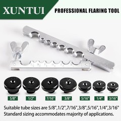 Brake Line Flaring Tool Kit, 3/16&Prime;-5/8&Prime; Double & Single | 7 Adapters, Red Sto&hellip;