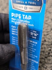 (QTY 6) Century Drill & Tool 95202: Carbon Steel Pipe Thread Tap, 1/4-18 NPT