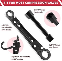 Professional 2-in-1 Angle Stop Wrench with Fixed Ratchet for Efficient Plumbing
