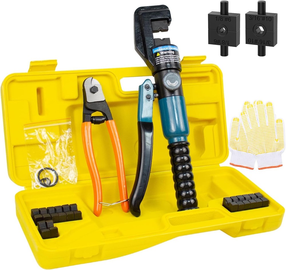 10 Ton Hydraulic Crimping Tool and Cable Cutter, Hydraulic Wire Battery Cable Lu