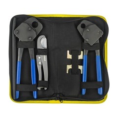 EFIELD Angle Head PEX Crimping Tool for 1/2&Prime; & 3/4&Prime; PEX Copper Rings w/h Cutters