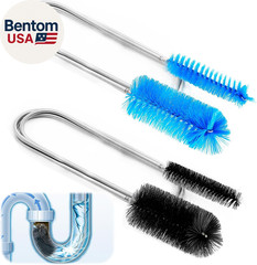 2 Pcs Flexible Drain Pipe Cleaning Brush, 36&Prime; Extra Long Double Ended Nylon Bris