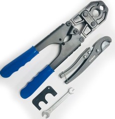 EFIELD PEX Pipe 1/2&Prime; & 3/4 COMBO Crimp Tool for Copper Rings with Free Cutter