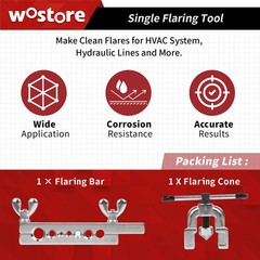 Flaring Tool Set Single Flare Tubing Pipe 7 Dies of 3/16-5/8 Inch kit in HVAC