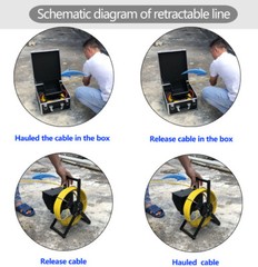 50M WIFI Sewer Pipe Inspection Video Camera with Meter Counter 10&Prime; Touch Screen