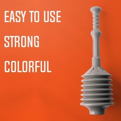 JS Jackson Supplies Professional Bellows Accordion Toilet Plunger, High Gray
