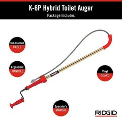 Power Drill Compatible 6 ft Closet Auger &ndash; Safe & Lightweight Clog Remover