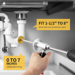 7-Inch inside Pipe Cutter for Pvc Pipe, Cutter Tool Set with Scale Adjustable De