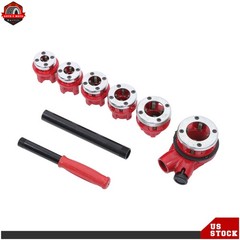 6Pcs NPT Manual Ratchet Pipe Threader Kit 1/4&Prime; to 1-1/4&Prime;,2Pcs Rachet Handle