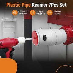 7&times;PVC Pipe Reamer Kit PVC Fitting Socket Saver Fit into Standard 1/2 Inch Drill