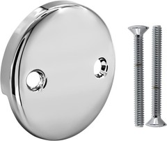 U2693-PK Replacement Overflow Plate 2 Hole Tub Drain, Chrome