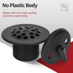 PRIMSOPH Trip Lever Overflow Faceplate Tub Drain Trim Kit with Matte Black