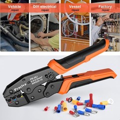 Insulated Ratcheting Crimper Tool Kit AWG20-10 with New Handle Design, 370PCS