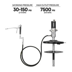 PROLUBE 50:1 Air Operated Grease Pump Complete Kit for 5 Gallon Pails, Heavy-&hellip;