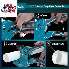 Heavy-Duty PVC Pipe Cutter up to 2-1/2&Prime; with Deburring Tool