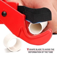 HAUTMEC Pvc Pipe Cutter Tool PEX Tubing 1-3/8&Prime;(36mm), Red-black