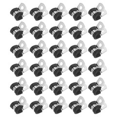 30-Pack Cable Clamps, 6 mm 304 Stainless Steel Rubber R Shape for Tube