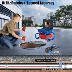 30m Pipe Inspection Camera w/ 512hz Locator Drain Sewer Camera Self Leveling 7&Prime;