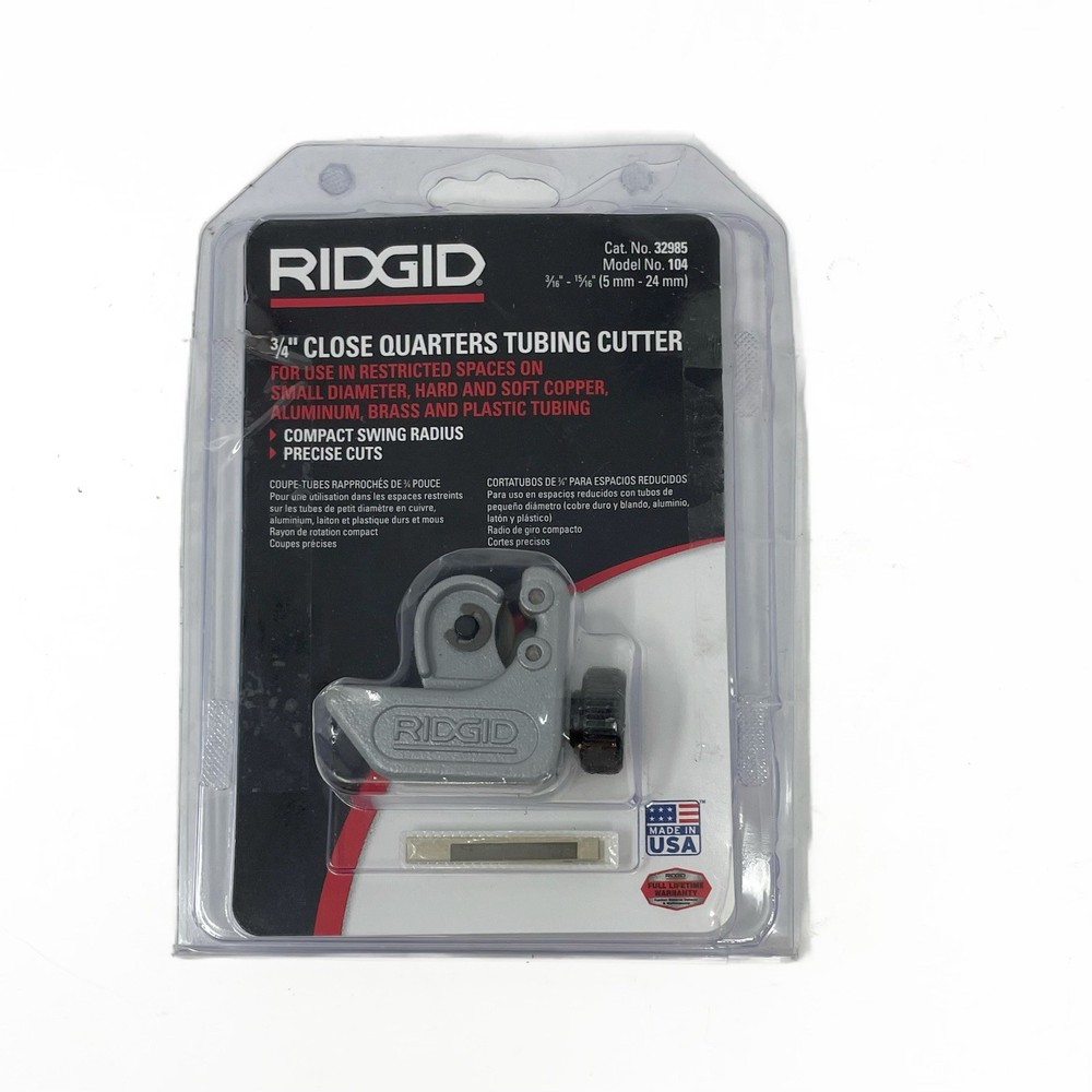 RIDGID 32985 #104 Close Quarters Tubing Cutter 3/16&Prime; to 15/16&Prime; Tube Cutter USA