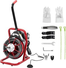 75 Ft x 1/2 Inch Drain Cleaner Machine For 1&Prime; to 4&Prime; Pipes Auto-feed Drain Auger