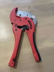 SUPER-EGO Ratcheting Pipe Cutter PVC PEX PE Tubing Cutter Plumbing Tool