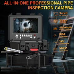 50m Pipe Inspection Camera IP68 Drain Sewer Camera 512hz Meter Counter 7mm Cable
