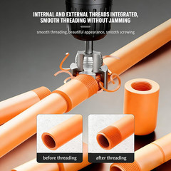 3PCS Integrated Pvc Pipe Threader Tool &ndash; 1/2&Prime; & 3/4&Prime; & 1&Prime; Dual-Function Internal