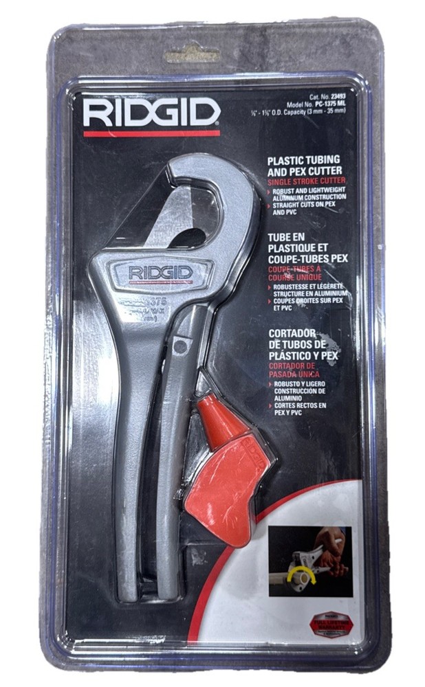 RIDGID PC-1375ML 1/8&Prime; to 1-3/8&Prime; PVC and PEX Cutter w/ Multi-Layer Adapter