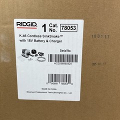 NEW Ridgid K-46 Cordless Sinksnake Kit With 18V Lithium Ion Battery And Charger