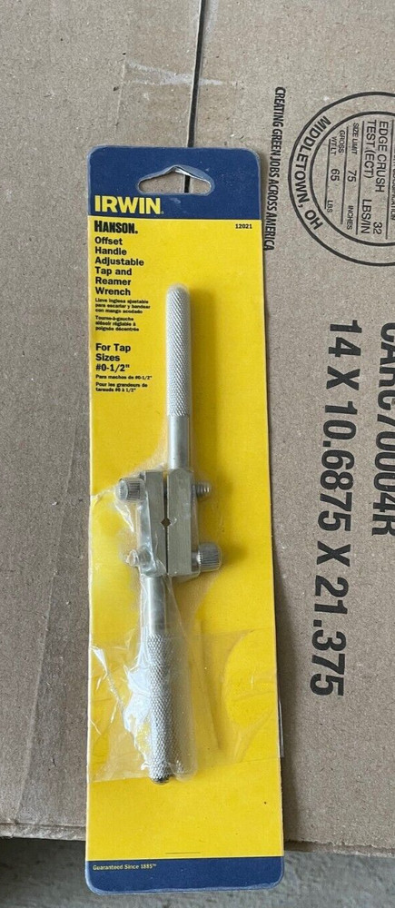 NEW IRWIN 12021 OFFSET CUTTING TAP REAMER ADJUSTABLE WRENCH 0 &ndash; 1/2&Prime;